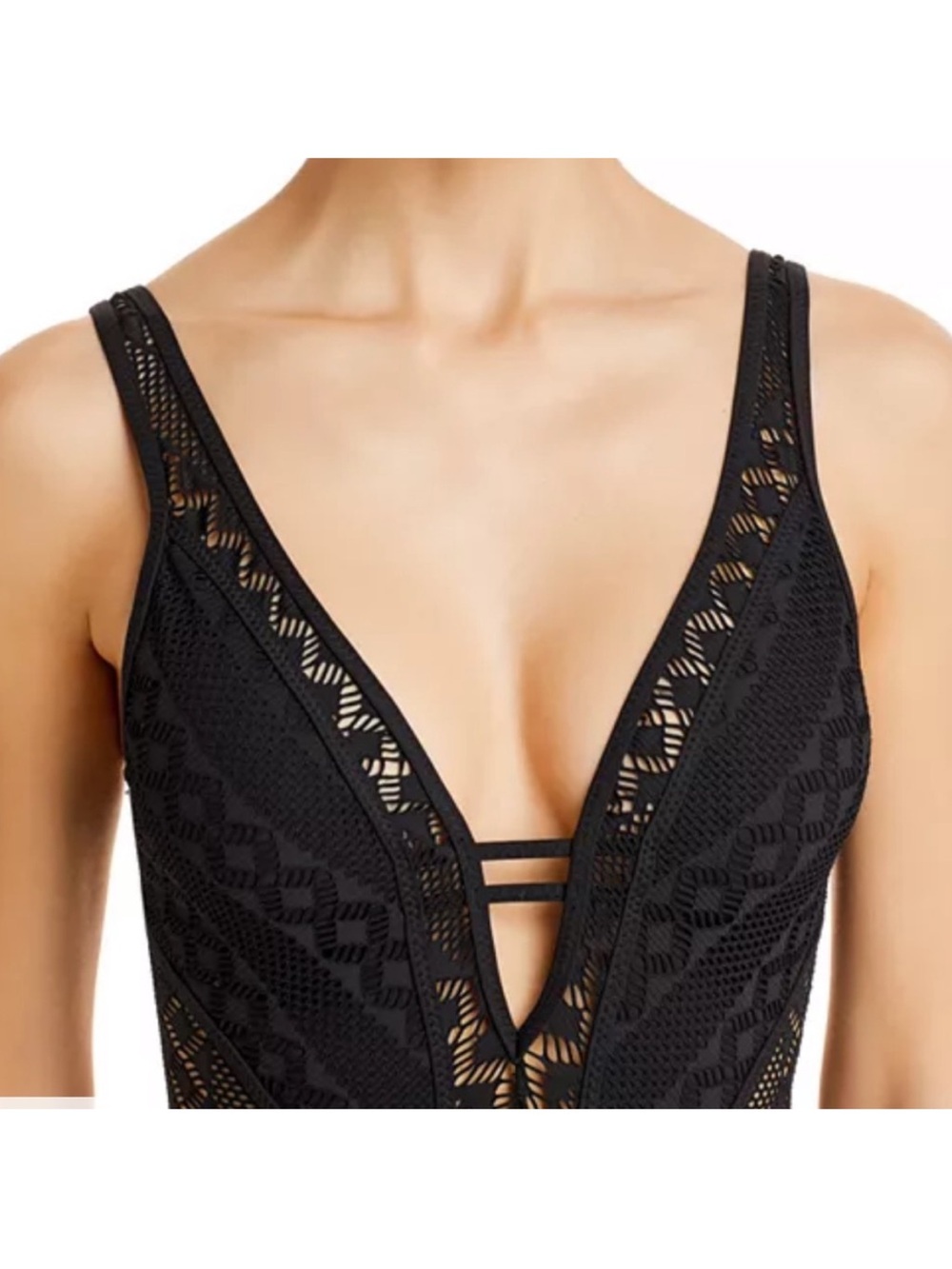 BECCA Color Play Crochet Plunge One-Piece Swimsuit - Picture 13 of 16